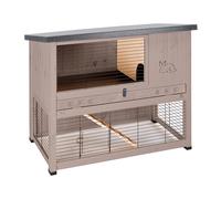 Ferplast Gabbia per Conigli RANCH 120 BASIC Conigliera da Esterno in Legno FSC, con Accessori e Casetta per conigli, 115,5 x 65 x h 92 cm.