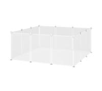 Gabbia per Conigli Roditori 105x105x45 cm in Metallo e Polipropilene Bianco