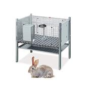 Gabbia per Coniglio Maschio con Angoli arrotondati, Completa di mangiatoia, abbeveratoio, Padella Raccolta feci e posatoio. - Misure cm.70x50x70 h c