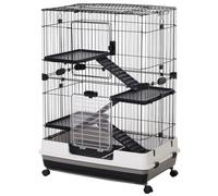 Gabbia per Criceti 3 Livelli 81,2x52,7x110 cm in Metallo e Plastica Nera