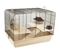 Gabbia Per Criceti Flamingo Milo 2 Beige 58x38x42 CM 2 Piani Accessori