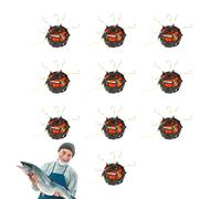 Gabbia per esche - Trappola per esche con fondo invertito con 6 ami per pesca, trappola di alimentazione per fiumi, laghetti, laghi, angola, Tilapia tonno