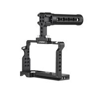 Gabbia per fotocamera in alluminio con manico superiore per Sony A7C, nera, 14x5,5x9,5 cm