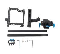 Gabbia per fotocamera in alluminio con maniglia superiore per A7, A7II, A7S, A7SII, A7R, A7RII e GH4, gabbia leggera lavorata a CNC con attacchi per shoe cold e supp