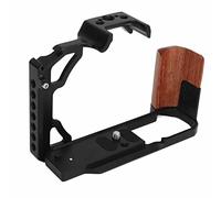 Gabbia per Fotocamera per z Fc, Gabbia in Lega di Alluminio con Supporto Cold Shoe Integrato, Kit per Realizzare Film con Gabbia per Fotocamera, con Manico in Legno, Foro