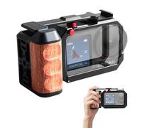 Gabbia per fotocamera verticale con maniglia laterale compatibile con DJI OSMO Action 5 Pro Action 4 Action 3, gabbia divisa e impugnatura con barra di estensione dell'otturatore a altalena e supporto