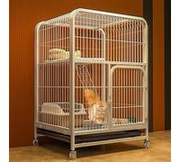 Gabbia per Gatti Box per Gatti in Metallo Gabbia per Animali Domestici con Vassoio Piccolo Animale Elosure con 4 Ruote Girevoli Gattino per Gattini in Metallo Pieghevole Cuc, White-b, 70 * 55 * 75CM