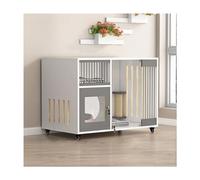 Gabbia per Gatti, Casetta per Gatti in Legno su Ruote, Villa per Gatti Chiusa per Interni/Esterni con Porta, Ampio rifugio per Gattini e Gatti, Mobile per Gatti Resistente ed Elegante