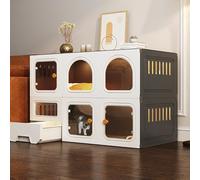 Gabbia per gatti da interno, gabbia per gatti, penna per animali domestici, con lettiera per gatti estraibile, gabbia per gatti chiusa, con porta per gatti, spazio libero extra large, per 1-2 gatti,
