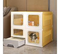Gabbia per gatti di alta qualità con lettiera, spaziosa gabbia e box per gatti all'aperto, design mobile con rotelle, ambiente privo di stress per il tuo amico felino