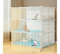 Gabbia Per Gatti Di Grandi Dimensioni, Recinto Fai Da Te Per Gatti All'Aperto, Recinto In Filo Metallico, Grande Spazio Per Esercizi Per 1-5 Gatti, Recinto Per Gatti Di P（One Color-B-43.7-29.5-43.7）