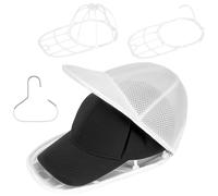 Gabbia per il lavaggio dei cappelli da baseball, set pieghevole con telaio a rastrelliera, borsa per cappelli e gancio, per lavatrice, lavastoviglie, tappi a sfera per bambini adulti (bianco)