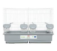 Gabbia per lallevamento di uccelli Zolux Primo Cati - Per canarini mandarini - 57 x 34,5 x 41 cm - Bianco e grigio