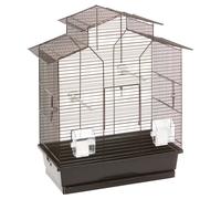 Flamingo Gabbia per Uccelli - Voliera - Numfor Nero - 51×30×60 cm - 2 posatoi, 2 mangiatoie, 3 Porte ribaltabili, cassetto in plastica, Produzione Europea