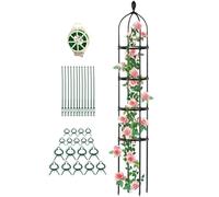 Gabbia per piante - Obelisco da giardino | Traliccio per piante rampicanti all'aperto | Pomodori Trellis | Altezza regolabile in metallo per la coltivazione per supporti da giardino fiorito