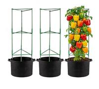 Gabbia per piante, supporto per piante rampicanti da giardino, con sacchetti, regolabili, per cetrioli, fiori, vite, fagioli, piantare, giardinieri, coltivare borse per la coltivazione di casa