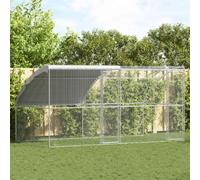 Gabbia per polli 2 pz Argento 400 x 200 x 200 cm Acciaio e PE