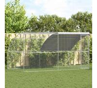 Gabbia per polli 2 pz Argento 400 x 200 x 200 cm Acciaio e PE