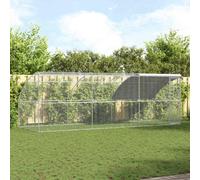 Gabbia per polli 3 pz Argento 600 x 200 x 200 cm Acciaio e PE