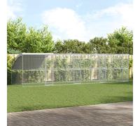 Gabbia per polli 4 pz Argento 800 x 200 x 200 cm Acciaio e PE