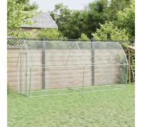 Gabbia per Polli Argento 400x105x182 cm in Acciaio Zincato