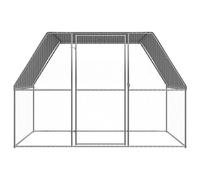 Gabbia per Polli Argento e Grigio 3x2x2 m in Acciaio Zincato