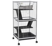Gabbia per Porcellini d'India e Cincillà a 3 Piani 52x52x113,5 cm Ruote e
