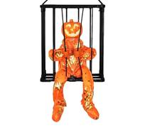 Gabbia per prigionieri di Halloween, prigioniero animato in gabbia, decorazione per la casa infestata dal terrore, decorazione per Halloween urlante con sensore di movimento e luce, decorazione