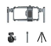 Gabbia Per Smartphone Con Doppia Maniglia 5 Adattatori Pattini Vite Da 1/4 Compatibile Gamme Da 17 2x9 Cm La Maggior Parte Dei Telefoni Gabbia Telefono In Metallo