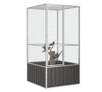 vidaXL Gabbia per Uccelli Antracite 111x107x211,5 cm Acciaio Zincato