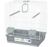 Gabbia per uccelli - Carla - Plastica riciclata - 2 trespoli - 2 mangiatoie - Altalena
