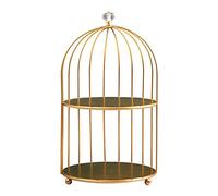 Gabbia per uccelli da scrivania, organizer per profumi, supporto da banco per trucchi, 2 ripiani