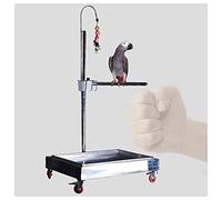 Gabbia per uccelli di lusso in acciaio inossidabile per pappagalli, mensola a sette forme, supporto sollevabile per pappagalli di grandi e medie dimensioni con freno, mensola per pappagalli, fornitur