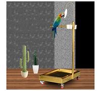 Gabbia per uccelli di lusso in acciaio inossidabile per pappagalli, mensola a sette forme, supporto sollevabile per pappagalli di grandi e medie dimensioni con freno, mensola per pappagalli, fornitur