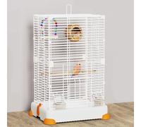 Gabbia per Uccelli di Volo, Gabbia per Pappagallo di Ferro per Pappagallo Quacchero Piccolo, Cacatua, Fringuello, Piccioncino, Uccelli di Piccole Dimensioni, Pappagalli, Canarino Pet G, White
