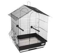 Gabbia Per Uccelli Flamingo Nusa Nera In Metallo 39x31x46cm Con Accessori