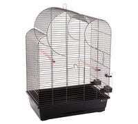 Flamingo Gabbia per uccelli - Voliera - Wammer Taupe - 54×34×75 cm - 2 posatoi, 2 mangiatoie, porte multiple, cassetto estraibile, produzione europea