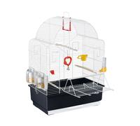 Ferplast Gabbia per Uccelli IBIZA OPEN Gabbia per Canarini, Bengalini, Cocorite, Inseparabili, in Metallo, Accessori inclusi Posatoi Mangiatoie Girevoli, 49,5 x 30 x h 69 cm.