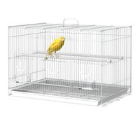 Gabbia per Uccelli in Metallo con Posatoi, Ciotole per Cibo e Maniglia, 60x41x41cm