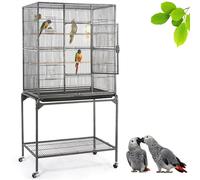 Gabbia per Uccelli Pappagalli Voliera Grande Canarini Cocorite Rete in Metallo