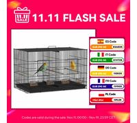 Gabbia per uccelli Pawhut con ruote divisorie per uccelli da compagnia, pappagalli, canari