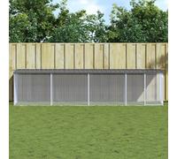 Gabbia Polli con Tetto Antracite 403x98x90 cm Acciaio Zincato