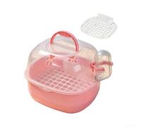 Gabbia portatile da viaggio per uccelli con rete traspirante, per parrocchetti, pappagallini, piccioncini, piccoli animali domestici, cassetta di trasporto sicura, 20 x 18 x 16 cm (rosa)