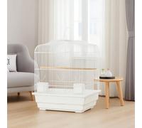 Gabbia portatile da viaggio per uccelli, gabbia per pappagalli con maniglia, supporto, contenitore per cibo e trespolo in legno, gabbie per uccelli per inseparabili, calopsitte, piccoli pappagalli, ca