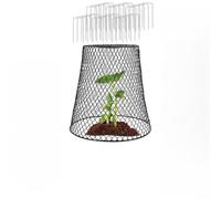 Gabbia protettiva per piante in filo di ferro per frutta e verdura, 23 x 23 cm, riutilizzabile, con 15 chiodi a forma di U, colore: nero/bianco, protezione contro gli agenti atmosferici e parassiti