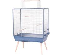 Gabbia rialzata in filo metallico ZOLUX per uccelli, Neolife - Per parrocchetti, calopsitte, canarini - 81 x 48 x 130 cm - Neolife - Blu