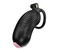 Gabbia sportiva da uomo in resina, leggera e tridimensionale, con un peso di circa 130 grammi.(Anelli ad arco) (Nero, XL-2)