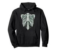Gabbia Toracica Vintage Scheletro Halloween Gothic Anatomy Art Felpa con Cappuccio