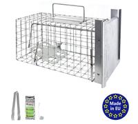 Gabbia Trappola per Animali Gatto Martora Donnola 35 x 17 x 17 cm Petigi