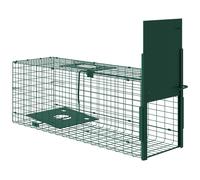 Gabbia Trappola per Animali Piccoli 80x25x30 cm Meccanismo di Chiusura in Acciaio Verde Scuro